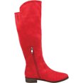 thumbnail image 2 of JOURNEE COLLECTION Womens Red Memory Foam High-Low Design Traction Sole Padded Zipper Accent Kerin Round Toe Block Heel Zip-Up Boots 7 WC, 2 of 6