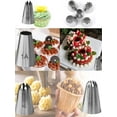 thumbnail image 4 of 5 Pcs Large Piping Bags and Tips,Eclairs Churros Macaron Meringues Drop Flower Piping Tips for Cake Cupcake Cookie Decorating, 4 of 7