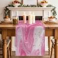 thumbnail image 2 of Table Runner 120 Inches Long for Kitchen Dining, Pink Marble Dresser Scarf Farmhouse, Dining Table Decorations for Wedding/Parties, Modern Ombre Abstract Fluid Aesthetic Art 13 x 120 In, 2 of 8