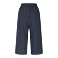 thumbnail image 6 of Gamivast Clothes Under $5.00 Linen Pants for Women Summer Wide Leg Cropped Pants Drawstring Elastic Waist Pants Vacation Casual Beach Pants at, 6 of 8