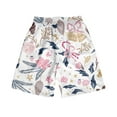 thumbnail image 3 of kingque Men Beach Shorts Elastic Waist Bottoms Floral Print Summer Short Pants Hawaiian Beachwear Holiday, 3 of 4