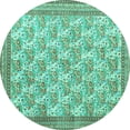 thumbnail image 1 of Ahgly Company Indoor Round Persian Turquoise Blue Traditional Area Rugs, 8' Round, 1 of 4