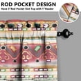 thumbnail image 4 of Kitchen Curtains 36 Inch Short - 3 Panel Set, Rod Pocket Window Curtain, Boho Floral Tribal Style, 100% Polyester for Farmhouse, Kitchen, Cafe, Bedroom, Easy Wash, 4 of 5