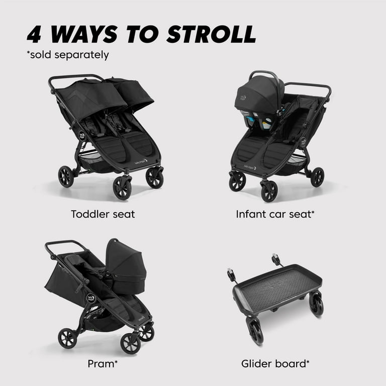 Baby Jogger City Mini GT2 All-Terrain Double Stroller, Jet - Walmart.com