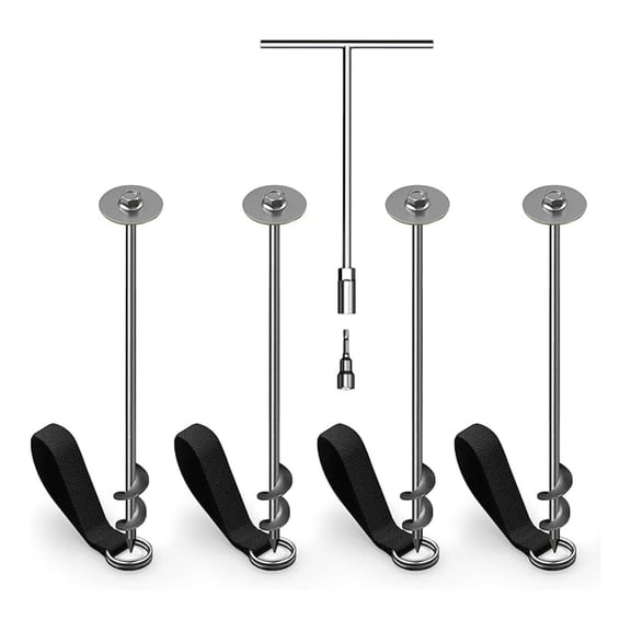 Trampoline Anchor Kit PRO, Heavy Duty Ground Anchoring Metal Stakes Set