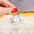 thumbnail image 6 of SPRING PARK Women Fashion C-shape Pearl Stud Ear Dangle Drop Earrings Jewelry Fashion Gift, 6 of 7