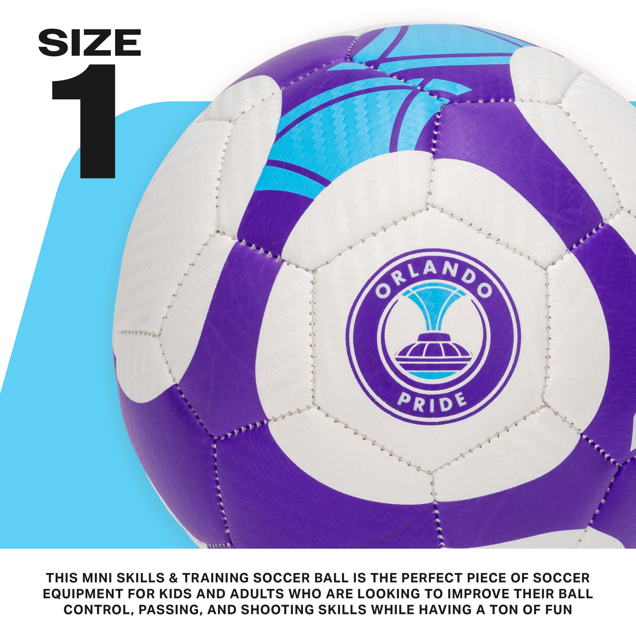 Franklin Sports NWSL Orlando Pride Soccer Ball - Kids Mini Size 1 Soccer Ball - Skill + Training Soccer Ball for Kids + Adults - Boys + Girls Soccer Ball - Air Pump Included