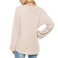 thumbnail image 6 of IROINNID Pullover Sweater for Women Knitted Loose Fit Long Sleeve Casual Sweater Basic Pullover V-Neck Sweater,Beige, 6 of 6