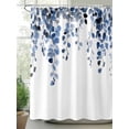 thumbnail image 3 of Blue Eucalyptus Leaves Waterproof Fabric Shower Curtain, Weeping Spring Botanical Summer Shower Curtain for Bathroom Curtains Bathtubs Hotel Washable Shower Curtains with 12 Hooks Stall 54x78in, 3 of 6