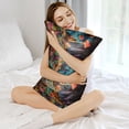 thumbnail image 4 of Pofeuu Galactic Jungle Dinosaurs Print Satin Pillowcase for Hair and Skin Pillow Cases, Silk Pillow Cases, Soft Cooling Pillow Covers, 20x30 Inches（Pillow core not included）, 4 of 7