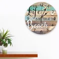 thumbnail image 2 of Ocean Beach Wood Grain StarShell Print Wall Clock Art Silent Non ticking Round Watch for Home Decortaion Gift（10 Inch）, 2 of 6