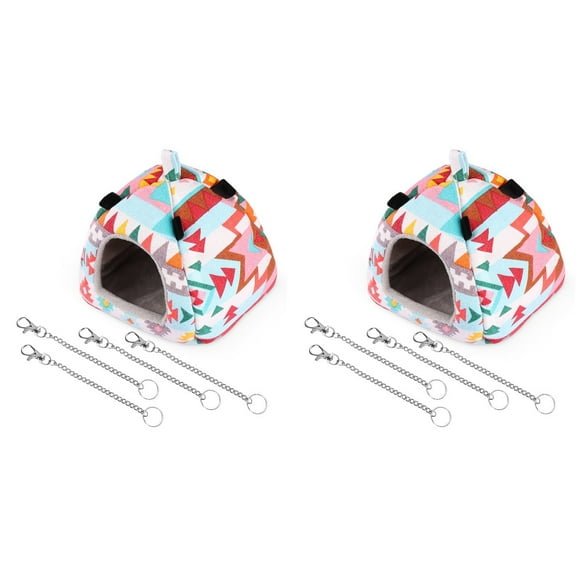Set of 2 Pet Bed Hamster Nest House Parakeet Toy Guinea Pig Chinchilla Cage Carafes