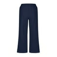 thumbnail image 4 of AherBiu Capri Pants for Women Straight Wide Leg Summer Casual Loose Lightweight Lounge Capris Solid Color, 4 of 5