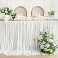 thumbnail image 4 of Eliaeconx Table Skirt, 30x48 Inch Recyclable Tablecloth, Ruffled Mesh Table Decor, for Wedding, Birthday Party, Banquet Decoration, White, 4 of 6