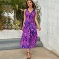 thumbnail image 3 of Psychedelic Hippie Purple Tears Dress Summer Street Style Bohemia Long Dresses Female Sleeveless Printed Maxi Dress, 3 of 9