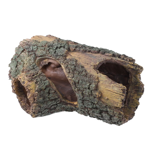 Hueco Árbol Tronco Adorno, Resina, Marrón Verde, 8.66 Longitud