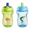 Tommee Tippee Sportee Bottle, Sippy Cup for Toddlers, 12 months+, 10oz, Spill-Proof, Bite Resistant Spout, Easy to Hold Design, Pack of 2, Green and Blue