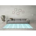 thumbnail image 3 of Ahgly Company Indoor Round Trellis Light Blue Contemporary Area Rugs, 3' Round, 3 of 4