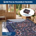 thumbnail image 3 of Modern Washable Floral Area Rug - Ultra-Thin, Low Pile, Non-Slip, Mark Resistant, Collapsible Large Carpet for Living Room, Bedroom, Dining Room - Navy, 9x12ft (274x366cm), 3 of 8