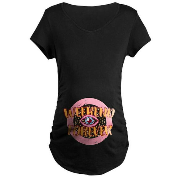 CafePress - Retro 80S Weekend Forever Maternity T Shirt - Maternity Dark T-Shirt