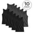 thumbnail image 2 of BenBen Men Tank Tops Ribbed Classic Fit Cotton Athletic Gym Workout Undershirt Breathable 10-Pack, 2 of 5