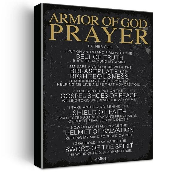 Christian Wall Art Religious Prayer Canvas Print with Inspirational Quote Framed Scripture Artwork Painting for Home Wall