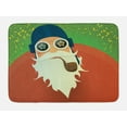 thumbnail image 1 of Rock and Roll Bath Mat, Chunky Rocking Santa Clause with a Smoking and a Big Beard, Plush Bathroom Decor Mat with Non Slip Backing, 29.5" X 17.5", Burnt Orange Multicolor, by Ambesonne, 1 of 2