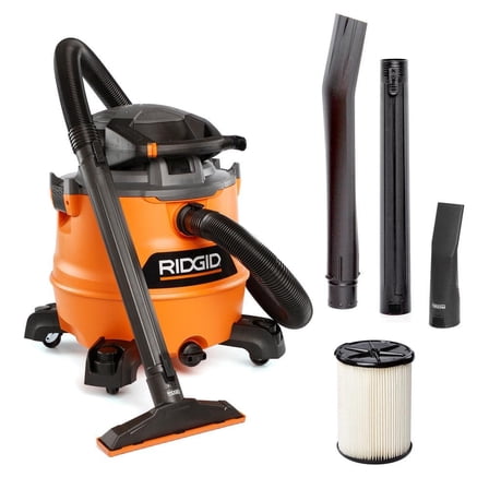 16 Gal. 6.5 Peak HP NXT Shop Vacuum Wet Dry Vac with Detachable Blower, Filter, Locking Hose and Accessories HD1600