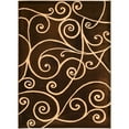 thumbnail image 2 of HR HANDCRAFT RUGS HR  Chocolate, Beige and Multi Modern Contemporary Area Rugs-Abstract with Wavy Swirls -Shed Free 2' x 3' Doormat, 2 of 5