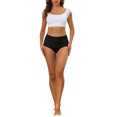 thumbnail image 2 of NOMADIC NOOK Women's High Waist Underwear Tummy Control Lace Trim Ribbed Panties 2 Packs, 2 of 4