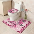 thumbnail image 5 of Waterproof Valentine's Day Bathroom 4-Piece with Shower Curtain Mats Toilet Cover Heart Pattern Design for Bathroom Decor Romantic Theme for Valentine's Celebration, Easy to Clean and Maintain, 5 of 9