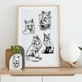 thumbnail image 6 of 3Pcs Vintage Fox Furniture Transfer 6x12inch Black and White Fox Flowers Rub on Transfer Self-Adhesive Wall Art Decals for Bedroom Living Room Desk Table Decoration, 6 of 7