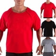 thumbnail image 4 of Men Casual Round Neck Cotton T-shirt Fitness Gym Wear Bodybuilding Workout Tee, 4 of 6