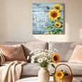 thumbnail image 6 of Canvas Wall Art Sweet Home Canvas Art Print Sunflower Vintage Rustic Lake Blue Stripe Wood Board Pictures Wall Decor for Living Room Bedroom Artwork Decorations Stretched Framed Ready to Hang 8"x8", 6 of 9