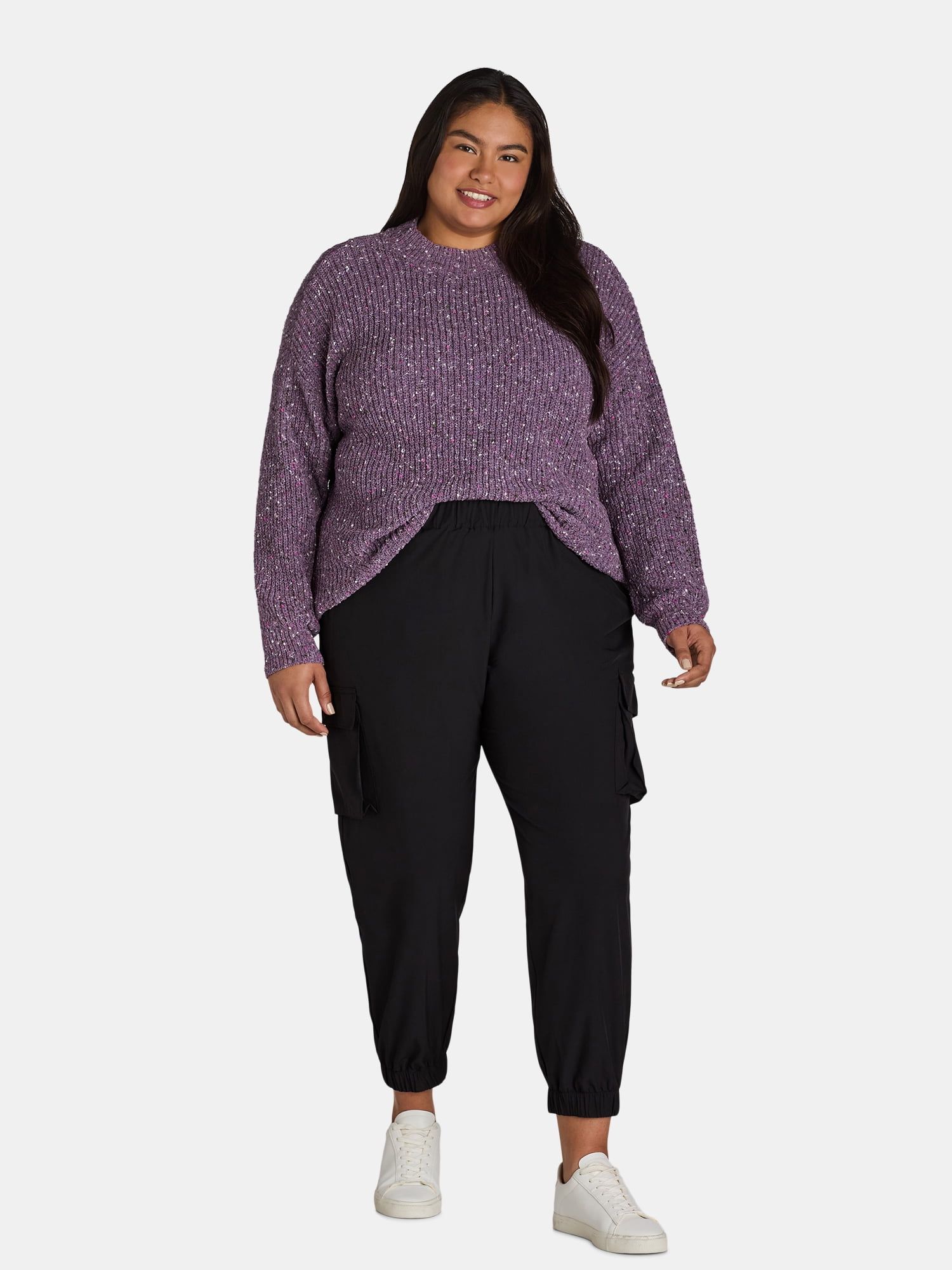 Feathers Women's and Women's Plus Cargo Pocket Joggers, Sizes S-3X