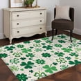 thumbnail image 4 of St Patricks Day Area Rug 3x5 Washable Rug Non Slip Farmhouse Vintage Green Shamrock Large Area Rug Indoor Floor Carpet for Entryway Bedroom Kitchen Living Room Home Office Dining Room Nursery, 4 of 8