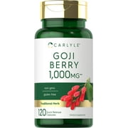Goji Berry Extract 1000mg | 120 Capsules | from Wolfberry Plant | by Carlyle