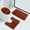 Brown, variant on 3-Piece Solid Bathroom Bath Mat Contour Rug Set with Toilet Lid Cover #6 Mixture-Blue