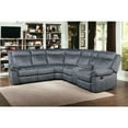 thumbnail image 2 of HomeRoots 524229 Velvet Reclining Curved Corner Sectional with Console, Gray - 3 Piece, 2 of 5