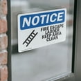thumbnail image 4 of (2 Pack) Fire Escape Ladder Keep Area Clear Sign, 4 of 7