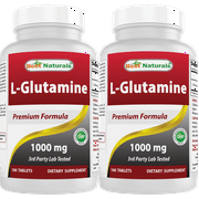 2 Pack Best Naturals L-Glutamine 1000 mg 180 Tablets