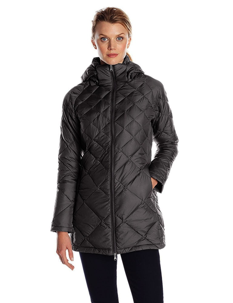 Hawke & Co. NY Women Diamond Quilted Hooded Down Coat Jacket Black 1X ...