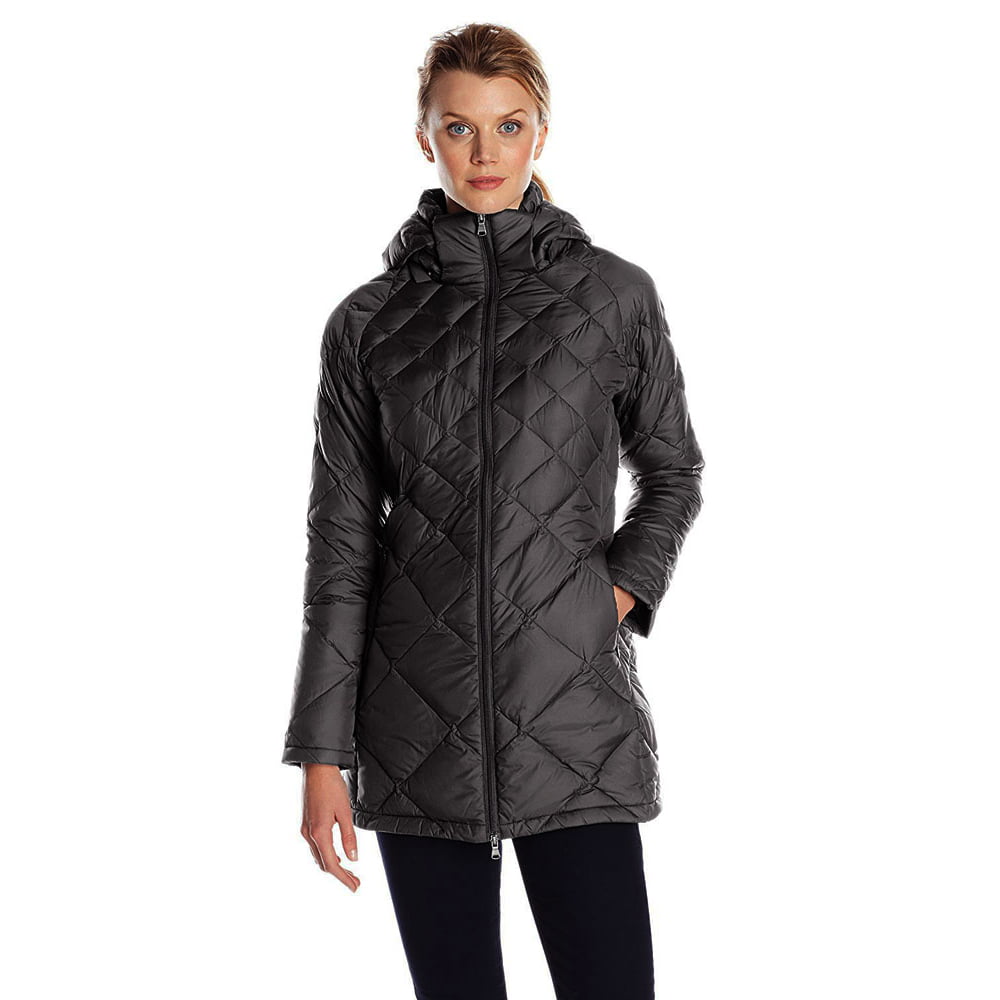 Hawke & Co. NY Women Diamond Quilted Hooded Down Coat Jacket Black 1X ...