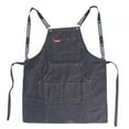 thumbnail image 2 of Delantal impermeable unisex impermeable de mezclilla negra para corte de pelo, peluquería, salón, café, camarero, delantal de bolsillo, Multicolor, 60_x_180_cm, 2 of 12