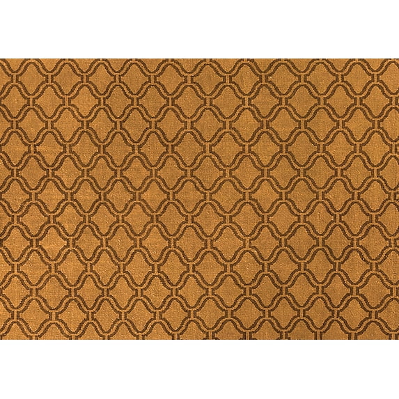 Ahgly Company Indoor Rectangle Trellis Orange Modern Area Rugs, 7' x 9'