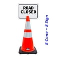 thumbnail image 2 of RK-Safety 28" Orange Cone, Black base With Two Reflective Tape, Plus Cone Sign 14 “Road Closed”, (Cone-8 ea + Cone Sign-8 ea), 2 of 2