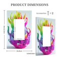thumbnail image 3 of KLL Colorful Glitter Dagon Fruit Pattern Electrical Outlet Covers, 3" x 5" 1 Pack Electric Receptacle Plug Covers for Decorator Receptacle Outlet & Switch-Style U, 3 of 6