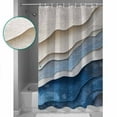 thumbnail image 3 of Extra Long Shower Curtain 72x96 Inch, Blue Ombre Shower Curtain Waterproof Bathroom Decor Modern Wave Abstract Art Fabric Bath Curtain Set Accessories with Hooks, 3 of 6