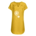 thumbnail image 4 of Wyzesi Robes Roses pour Femmes Plus Robe Ample à Imprimé Pissenlit Manches Courtes Col en V Coton Lin Pyjama de Noël, 4 of 5