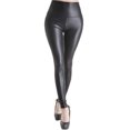 thumbnail image 1 of Mallas de piel sintética TRKIYQC para mujer cintura alta talla grande Negro, 1 of 6